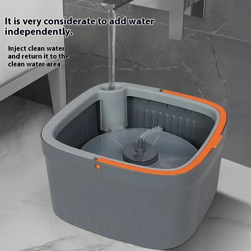 Mopa Cuadrada Giratoria 360° - Cubo con Separación de Agua Limpia y Sucia