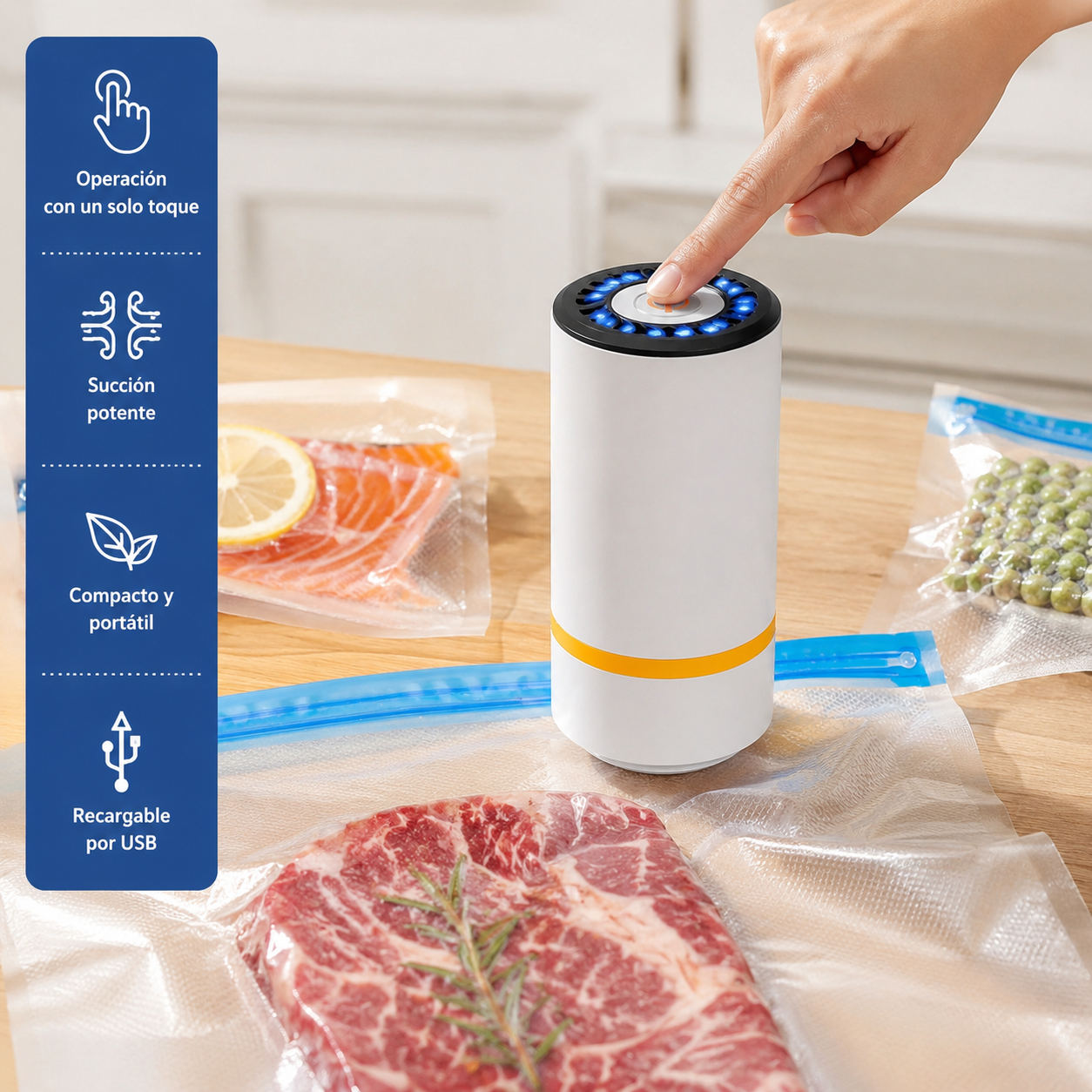 Vacuum Seal Pro™ -Mini Envasadora + 10 Bolsas