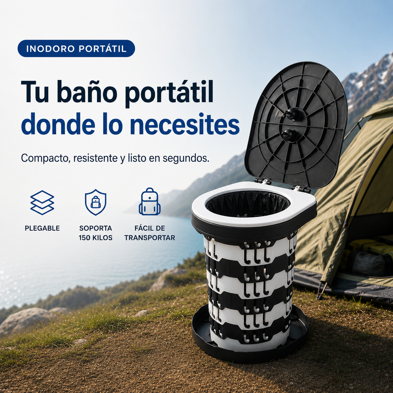 MultiSeat™ — El Inodoro Portátil 4 en 1 Para Llevar a Cualquier Aventura