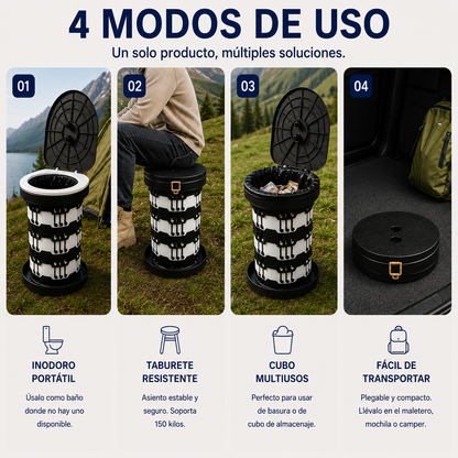 MultiSeat™ — El Inodoro Portátil 4 en 1 Para Llevar a Cualquier Aventura
