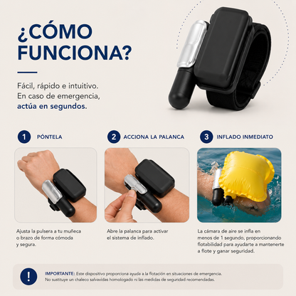 SafeWave™ - Pulsera de Flotación de Emergencia