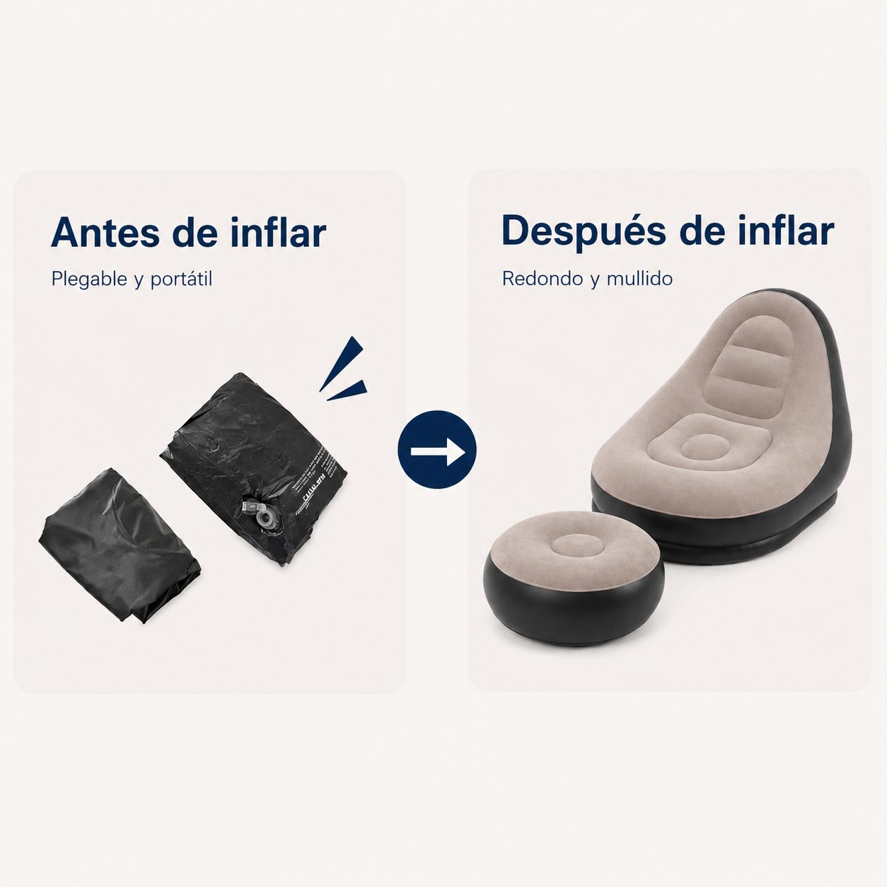 AirLounge™ - Sillón Inflable con Reposapiés