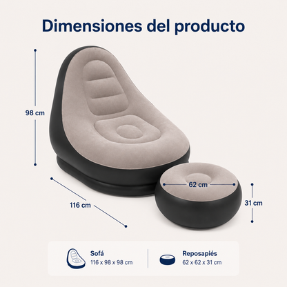 AirLounge™ - Sillón Inflable con Reposapiés
