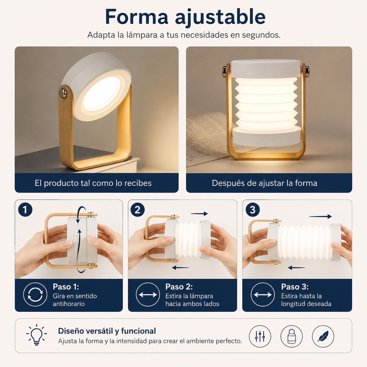 NaturaLight™ - Lámpara Diseño Madera
