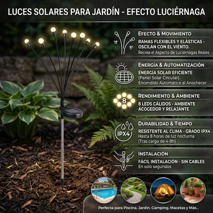 Glow Garden Lights™ – Iluminación Solar Con Efecto Luciérnaga