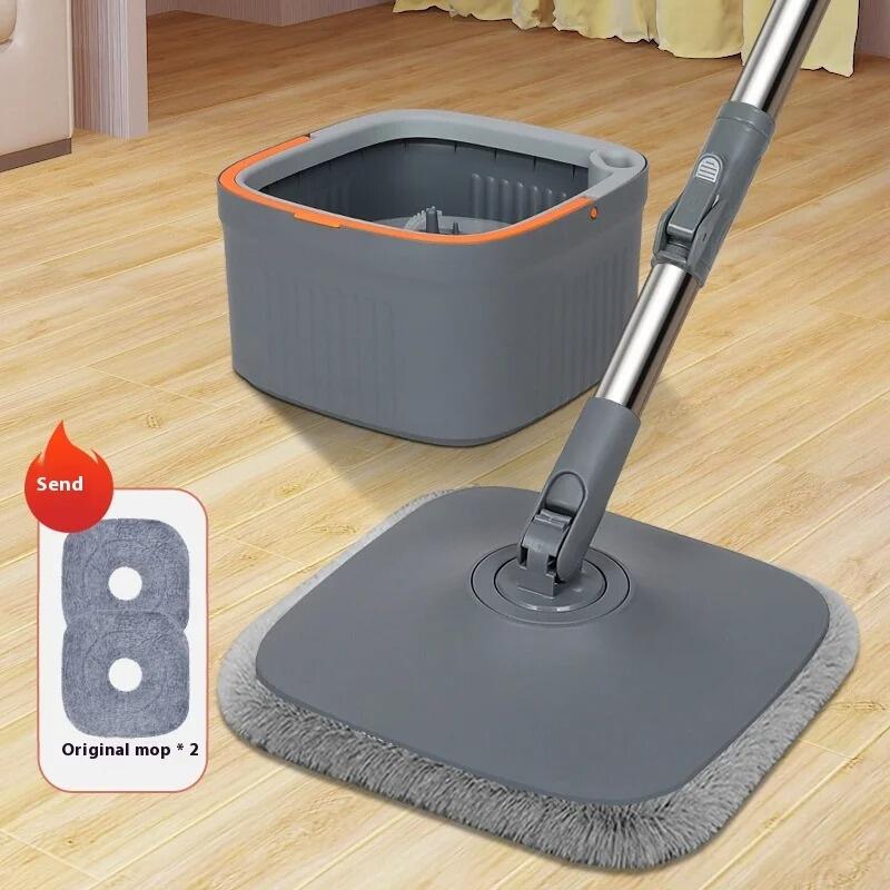 Mopa Cuadrada Giratoria 360° - Cubo con Separación de Agua Limpia y Sucia